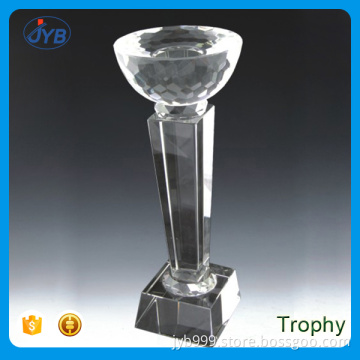 high end custom shaped crystal k9 bow top trophy cup